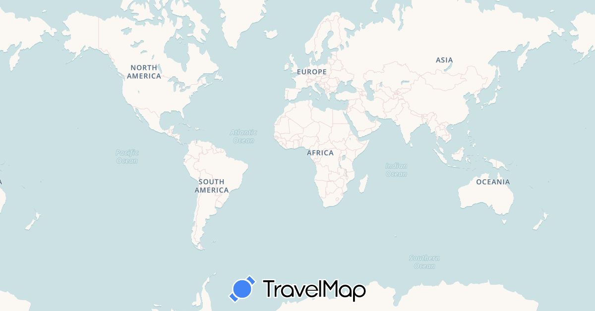 TravelMap itinerary: driving, boat in France, Croatia, Italy, Montenegro (Europe)